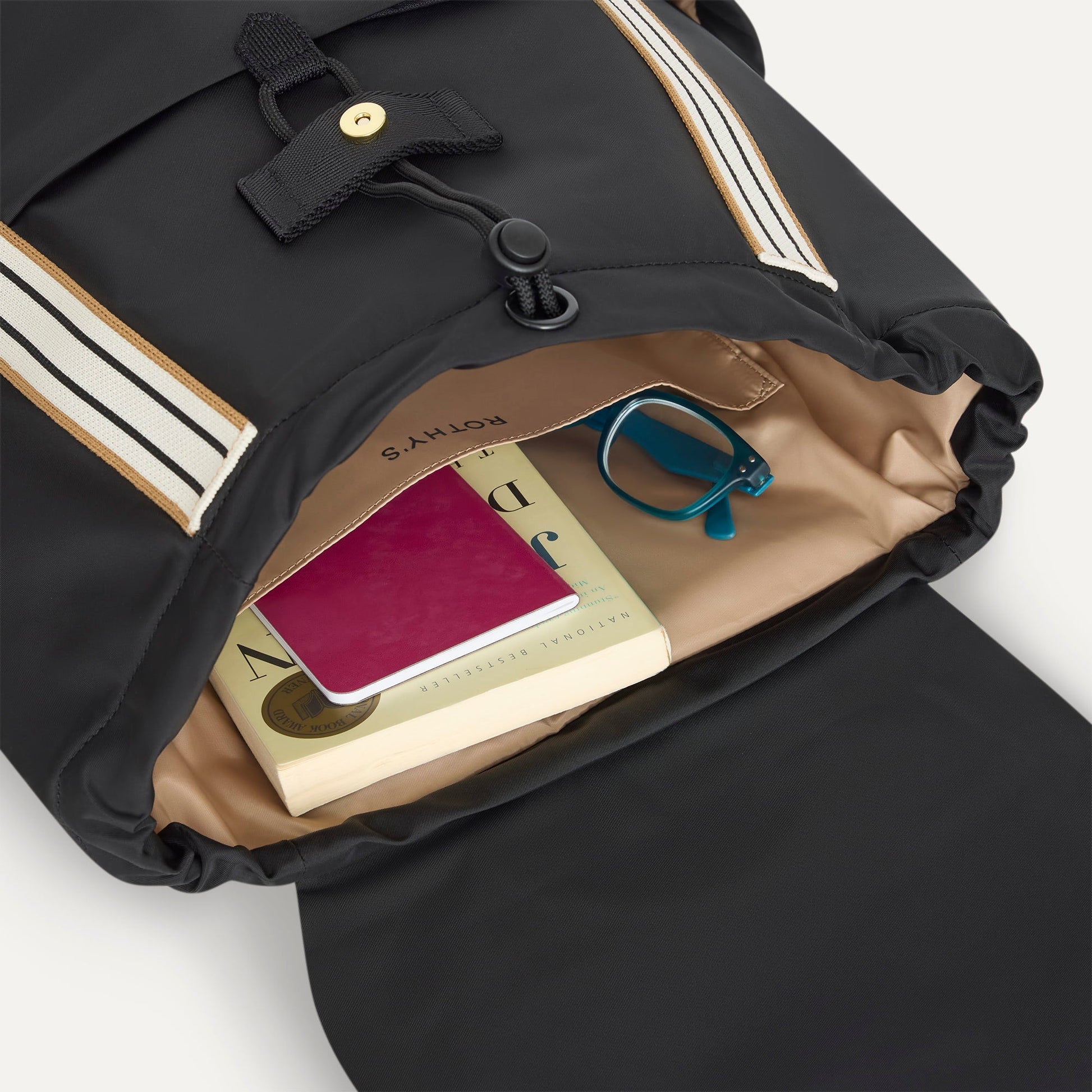 Rothy's Lightweight Travel Cinch Backpack in Ink