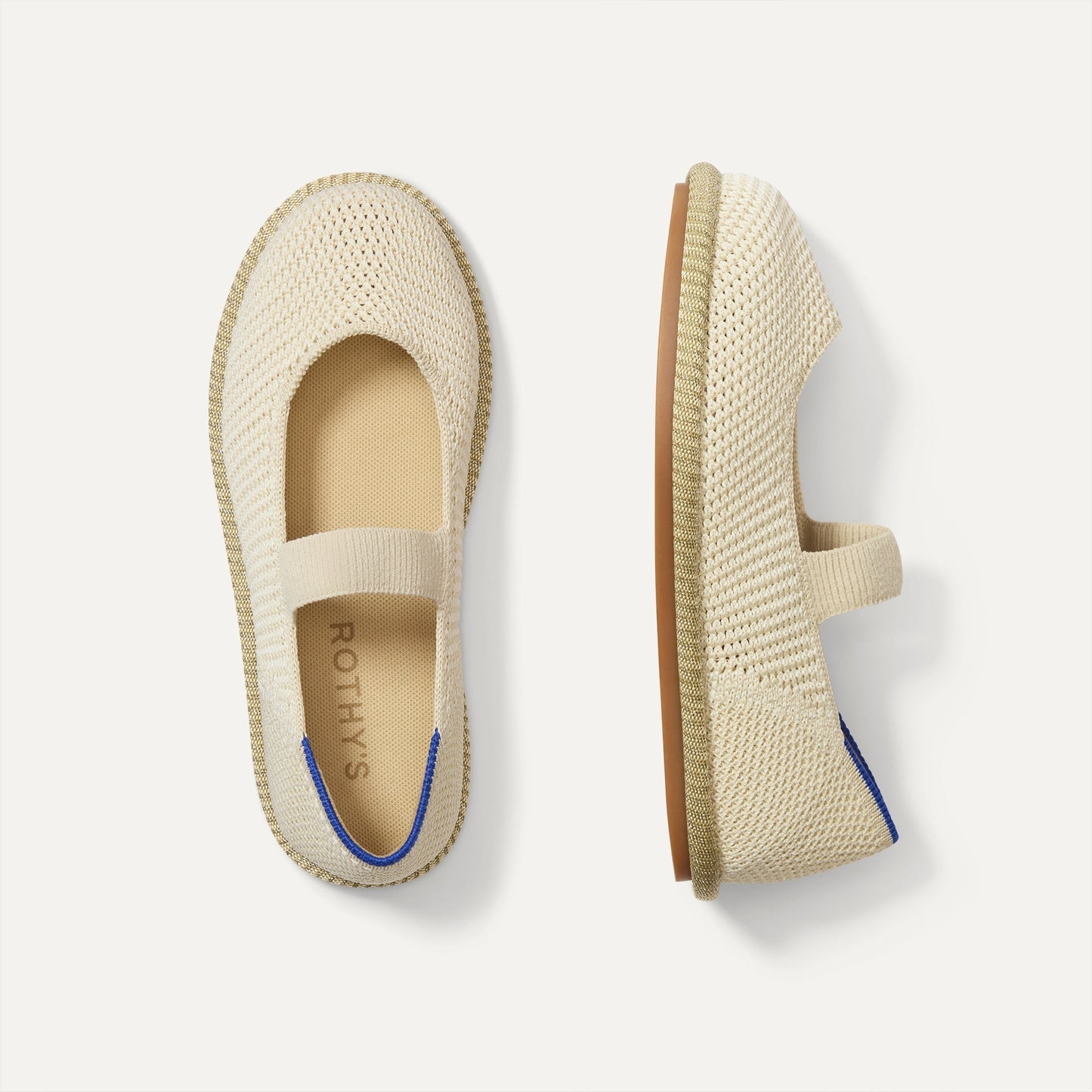 Rothy's Girls' Mini Mary Jane in Opal Raffia-Knit
