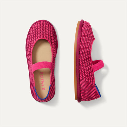 Rothy's Girls' Mini Mary Jane in Raspberry Stripe
