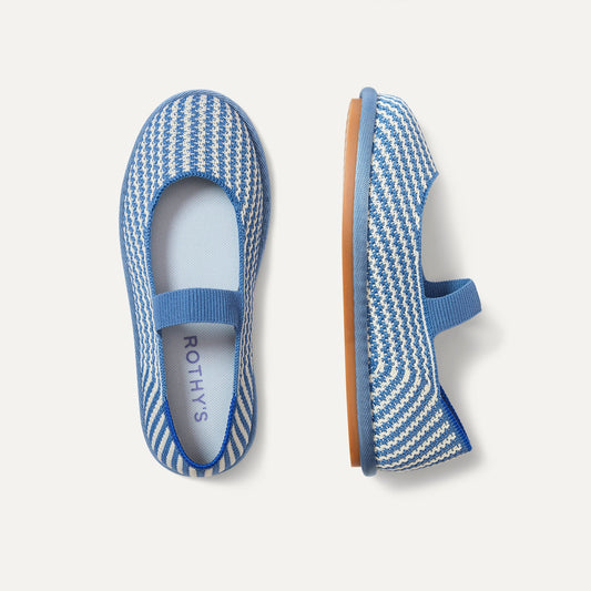 Rothy's Girls' Mini Mary Jane in Blueberry Stripe