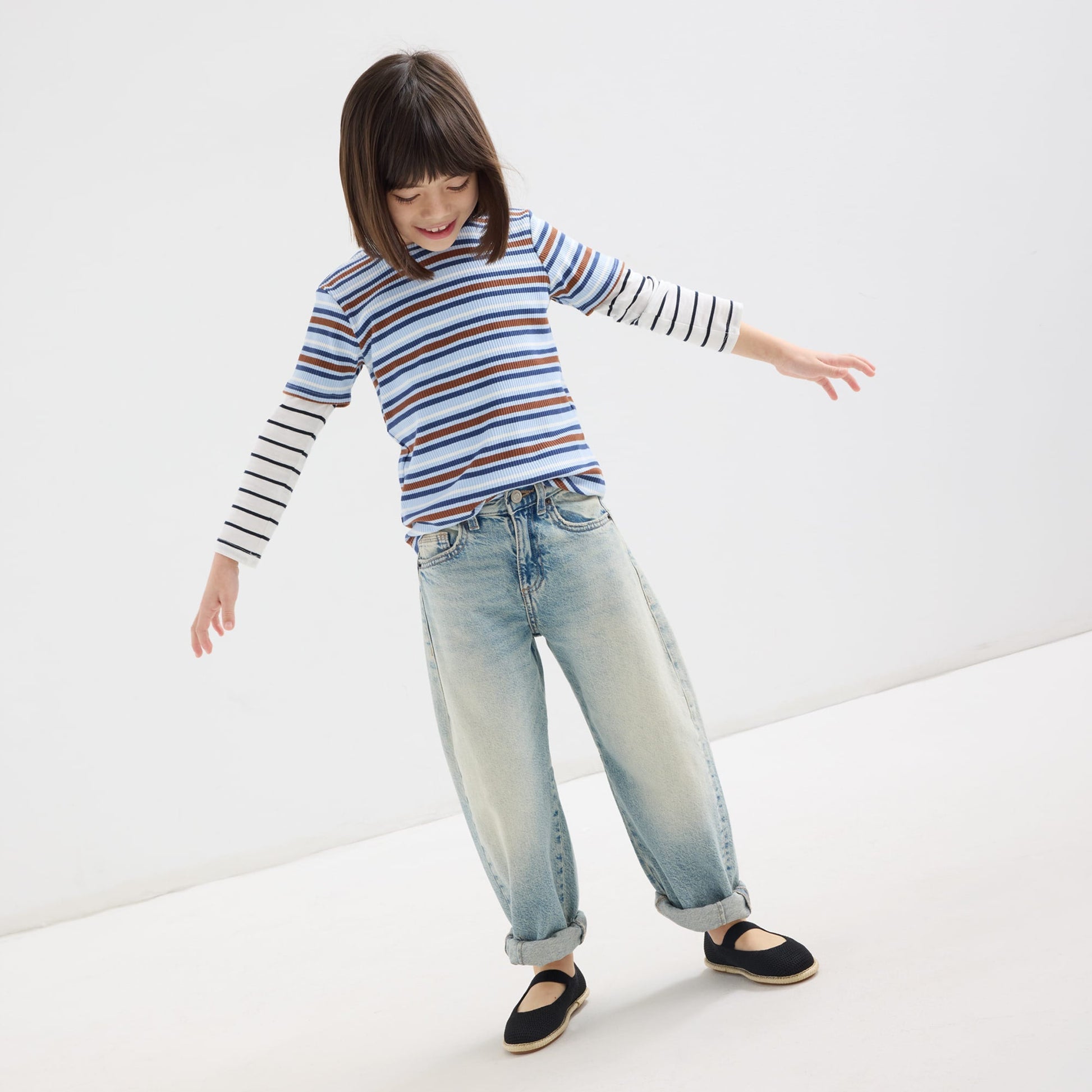 Rothy's Girls' Mini Mary Jane in Black Raffia-Knit