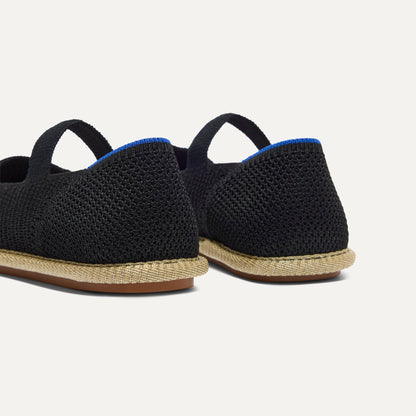 Rothy's Girls' Mini Mary Jane in Black Raffia-Knit