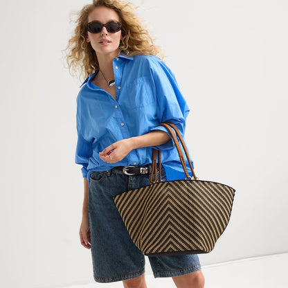 Rothy's Women's Beach Bag in Toffee Chevron
