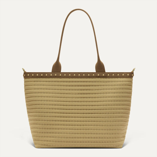 Rothy's The Lightweight Zipper Tote in Brown Butter Crochet