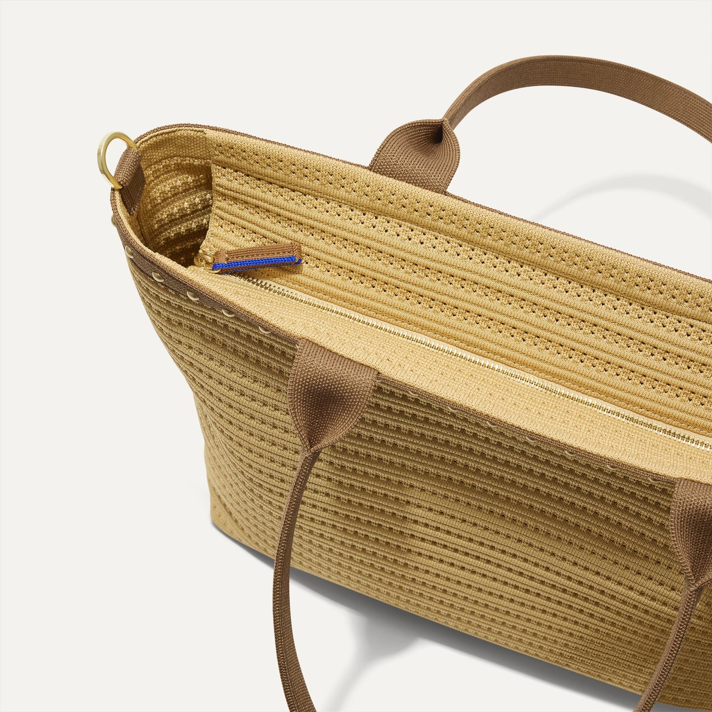 Rothy's The Lightweight Zipper Tote in Brown Butter Crochet