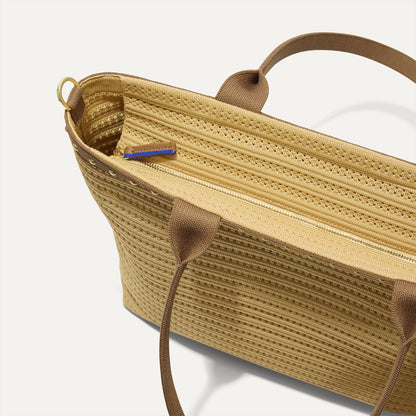 Rothy's The Lightweight Zipper Tote in Brown Butter Crochet