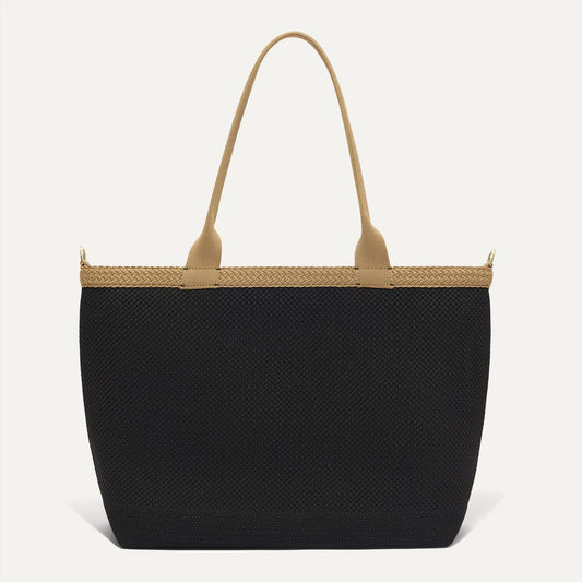 Rothy's The Lightweight Zipper Tote in Black Espresso Open-Knit