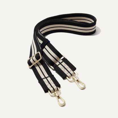 Rothy's Crossbody Strap in Black and White Stripe