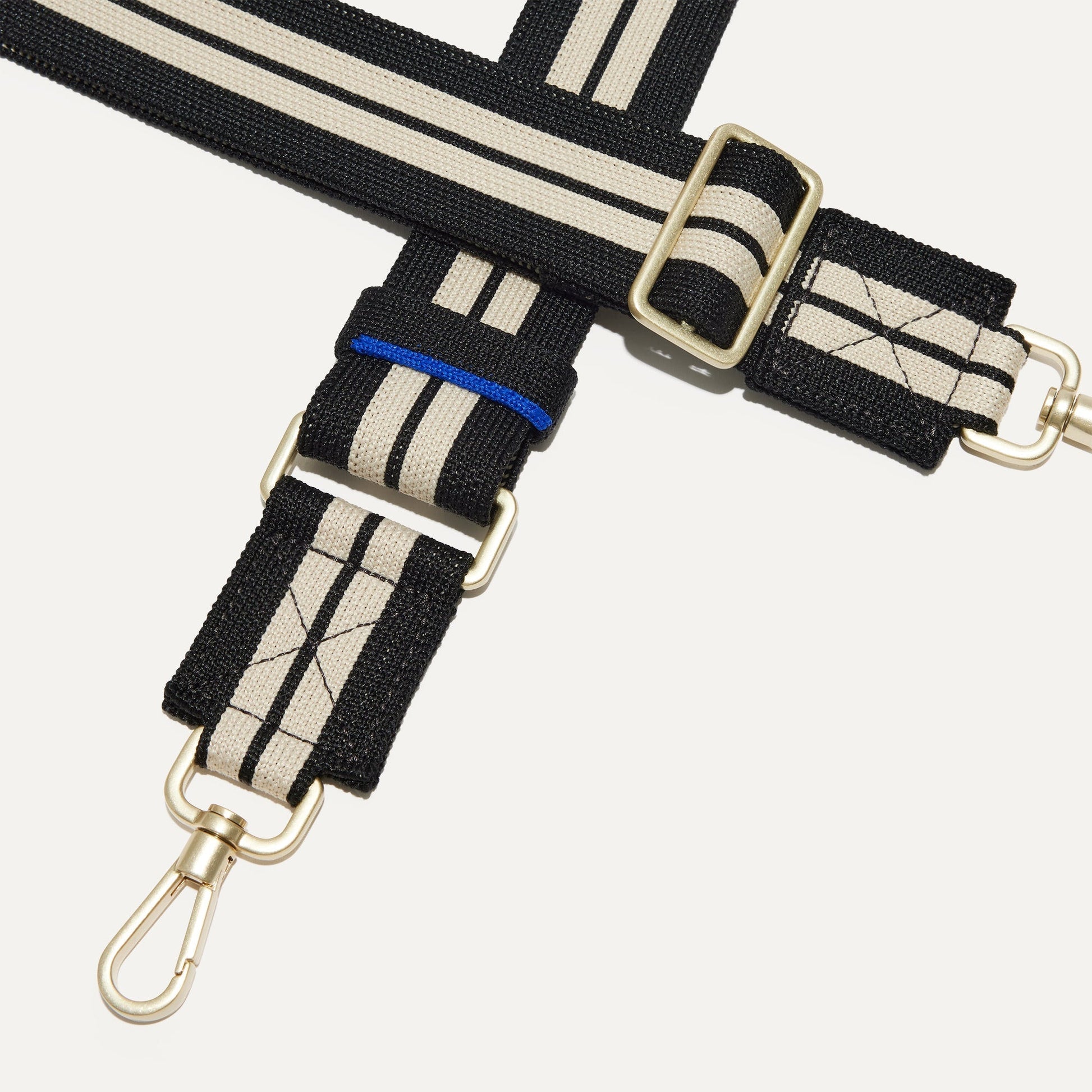 Rothy's Crossbody Strap in Black and White Stripe