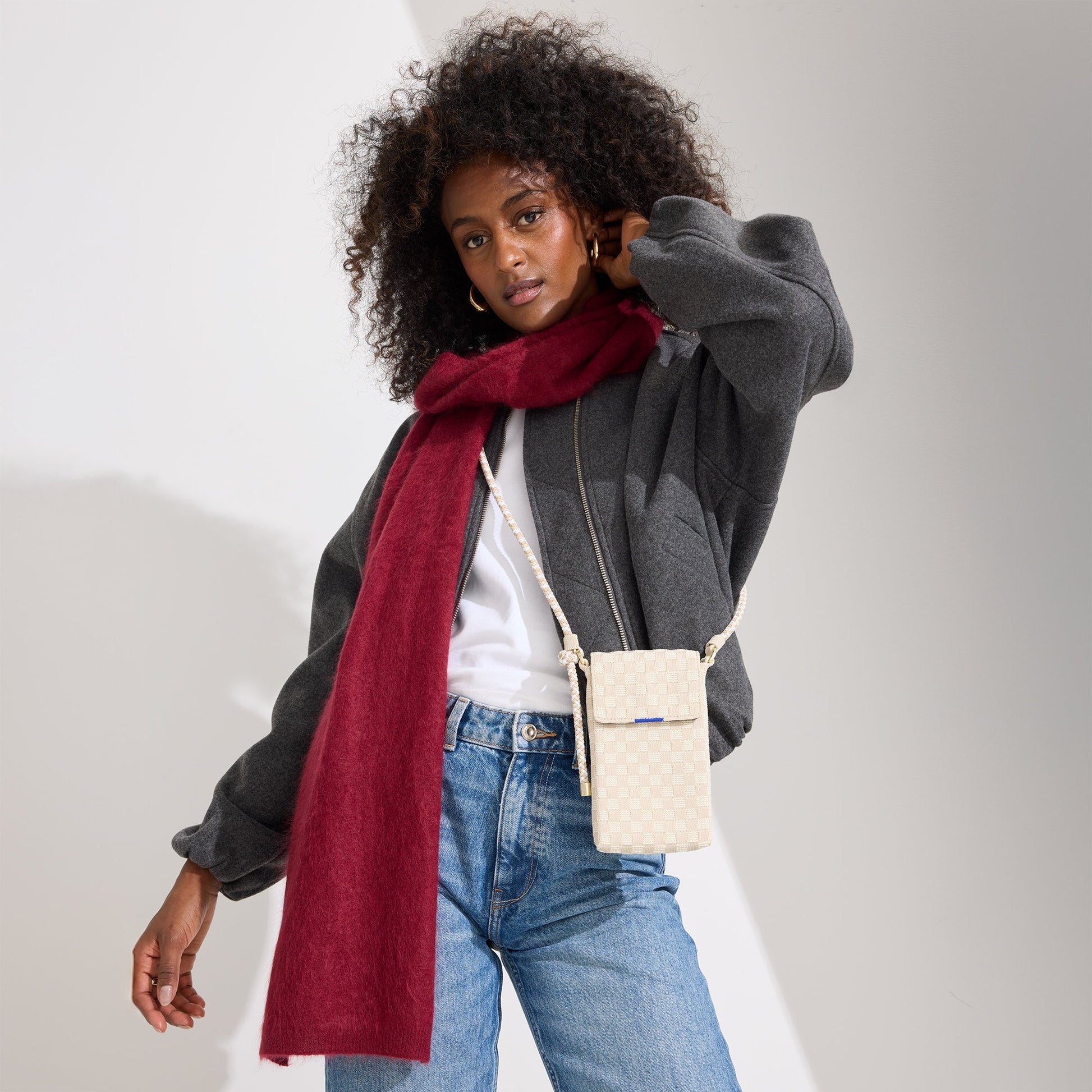 Rothy's The Phone Crossbody in White Sand