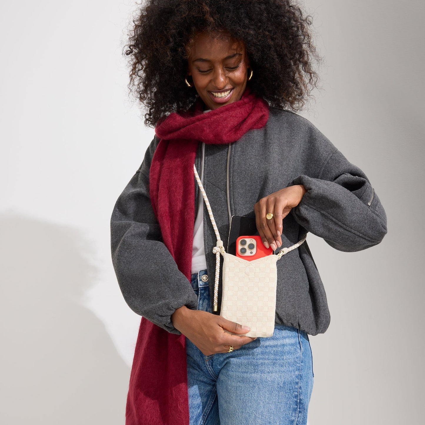 Rothy's The Phone Crossbody in White Sand