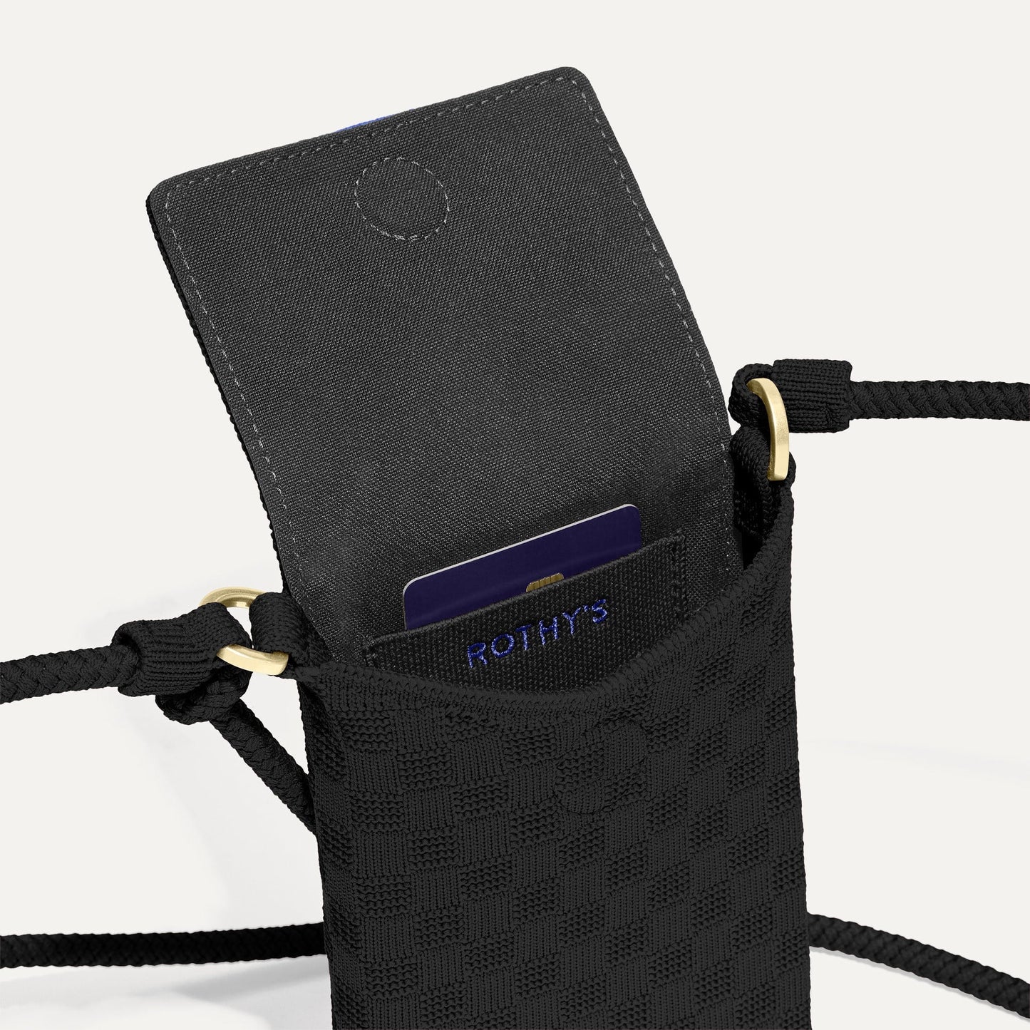 Rothy's The Phone Crossbody in Black Sand