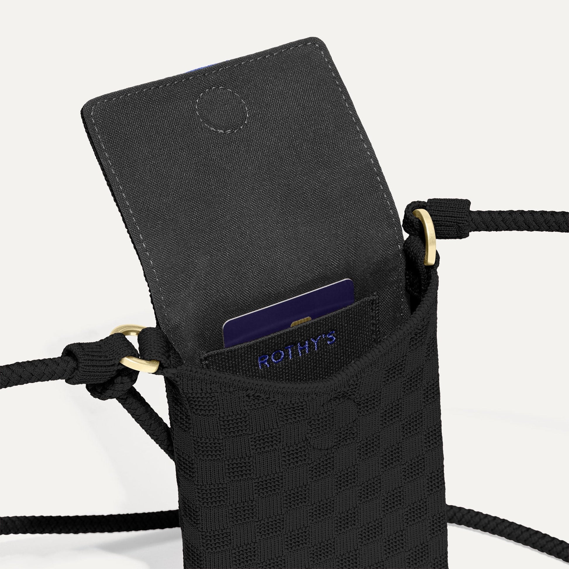 Rothy's The Phone Crossbody in Black Sand