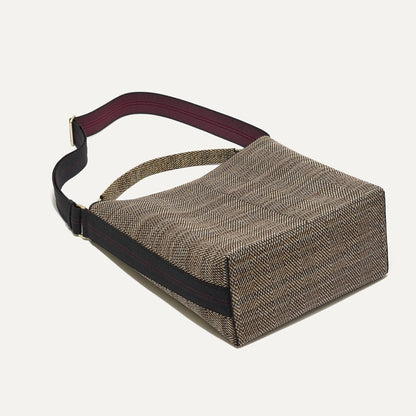 Rothy's The Bucket Bag in Cacao Herringbone