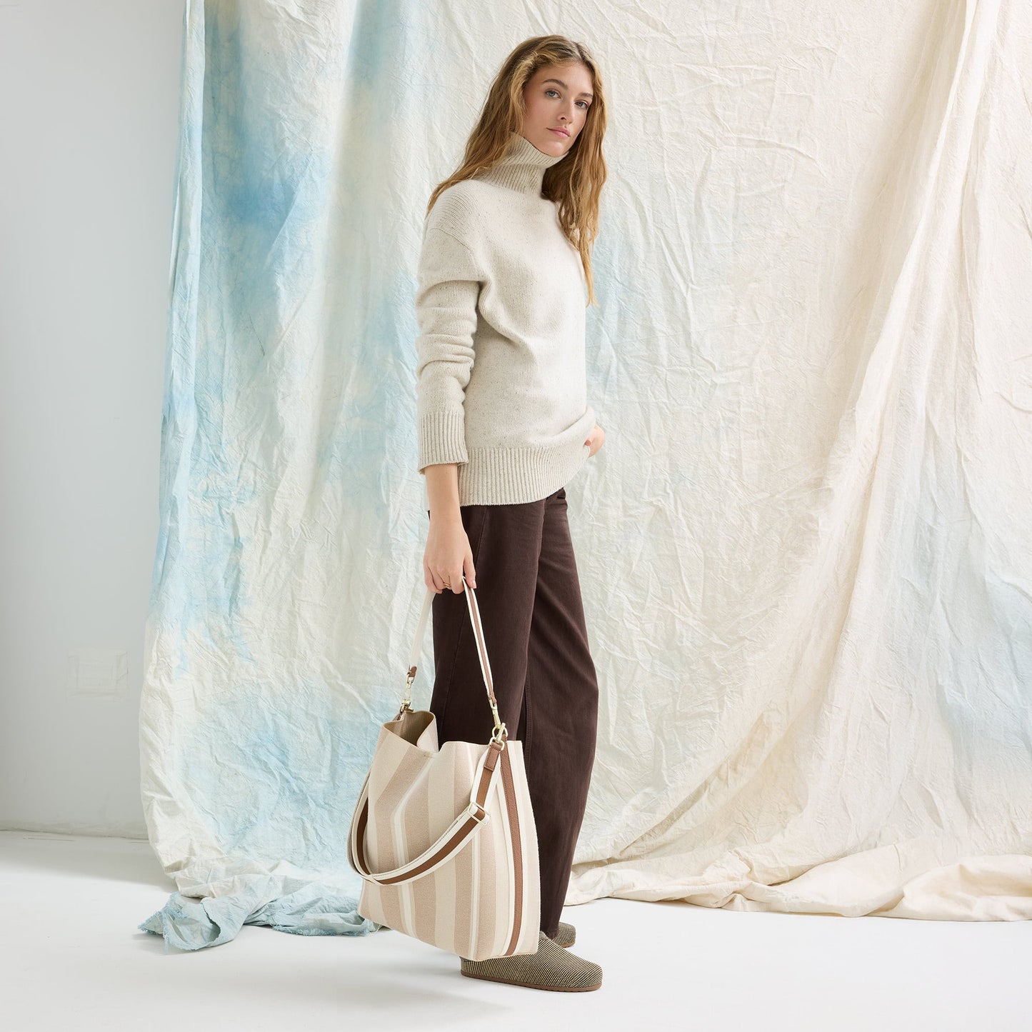 Rothy's The Bucket Bag in Oat Latte