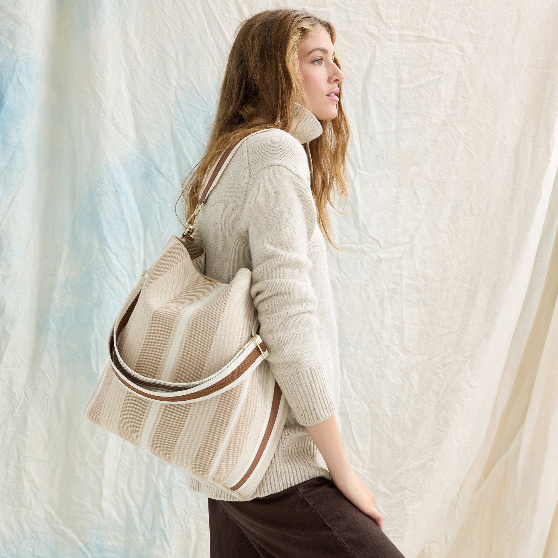 Rothy's The Bucket Bag in Oat Latte
