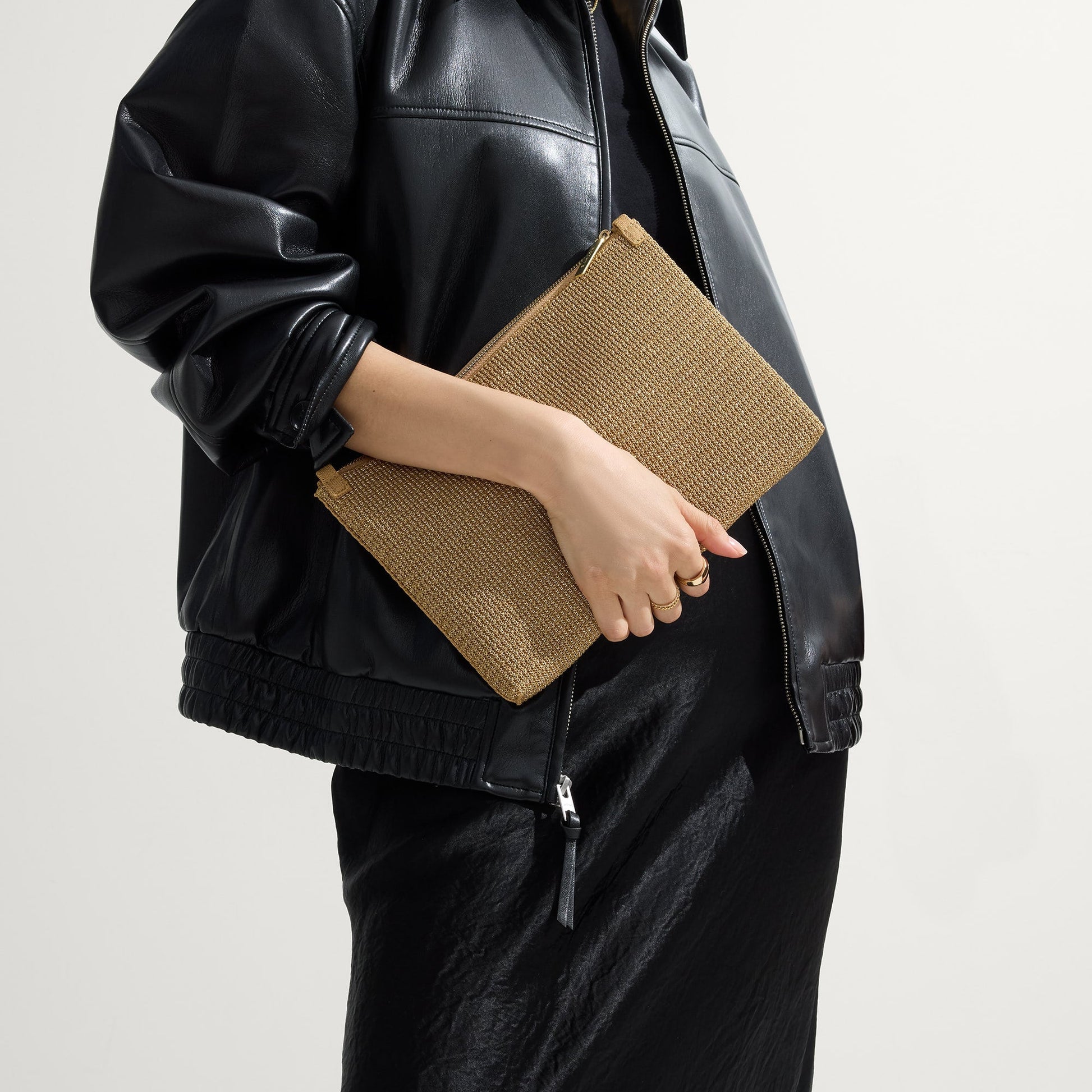 Rothy's The Convertible Clutch in Glitzy Gold
