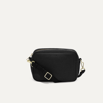 Rothy's The Crossbody Camera Bag in Black Licorice Open-Knit