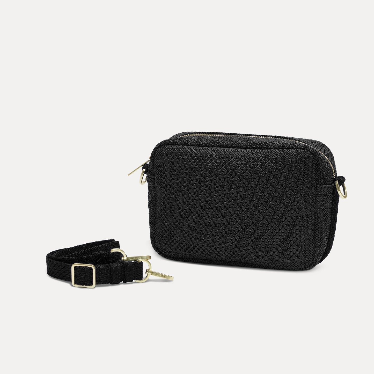 Rothy's The Crossbody Camera Bag in Black Licorice Open-Knit