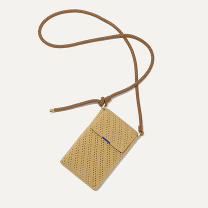 Rothy's The Phone Crossbody in Brown Butter Crochet