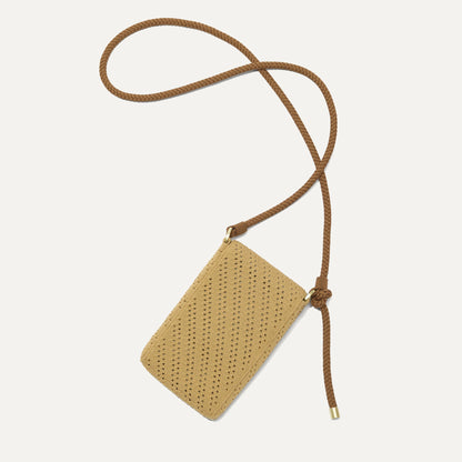 Rothy's The Phone Crossbody in Brown Butter Crochet