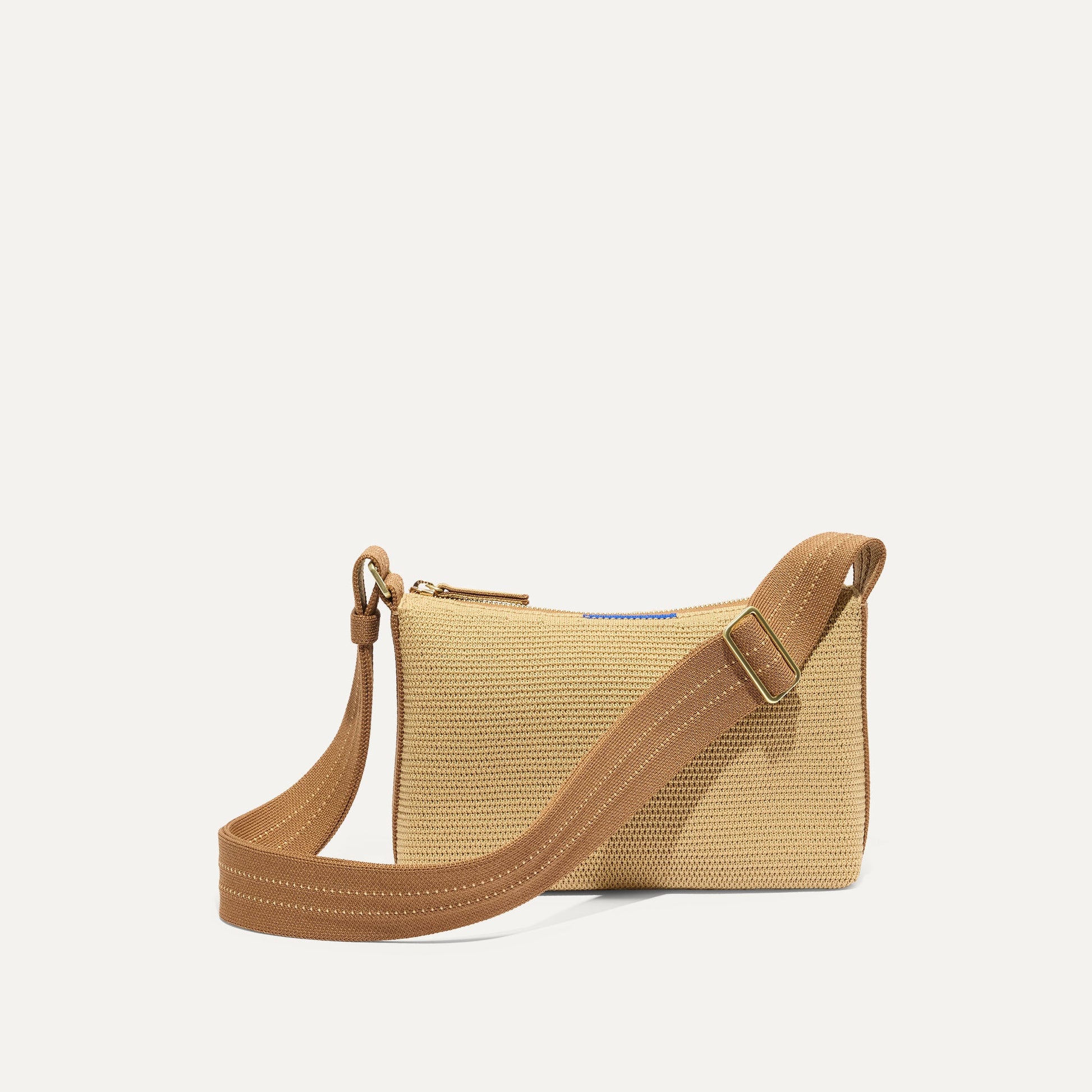 Rothy's The Casual Crossbody in Brown Butter Raffia-Knit