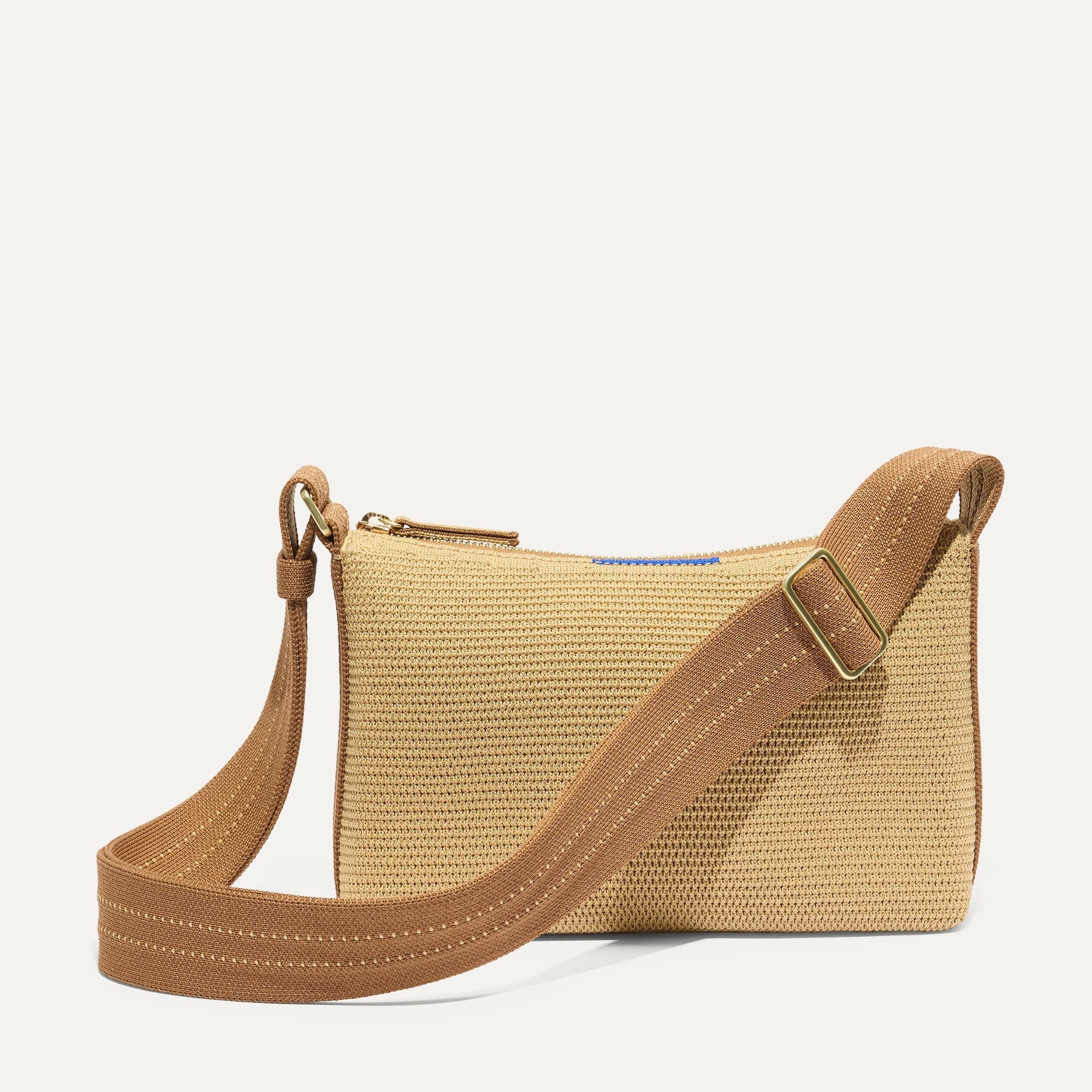 Rothy's The Casual Crossbody in Brown Butter Raffia-Knit