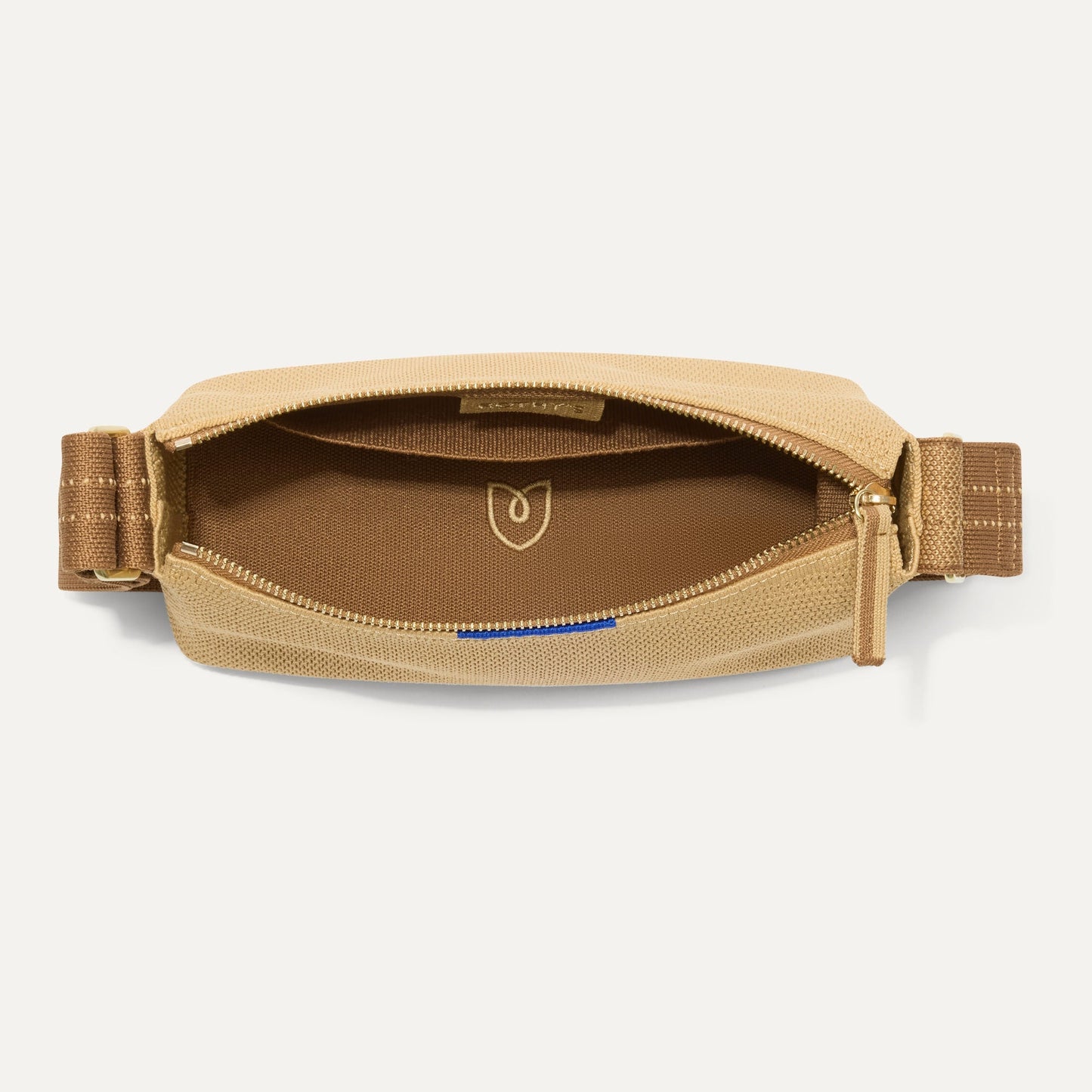 Rothy's The Casual Crossbody in Brown Butter Raffia-Knit
