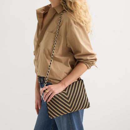 Rothy's The Convertible Clutch in Toffee Chevron