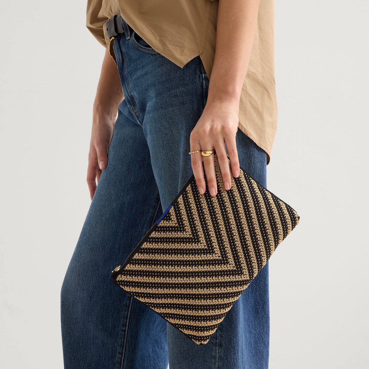 Rothy's The Convertible Clutch in Toffee Chevron