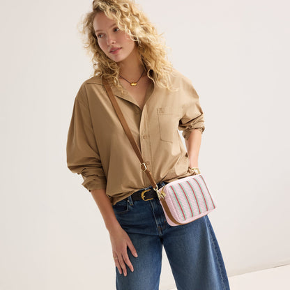 Rothy's The Crossbody Camera Bag in Watermelon Market Stripe