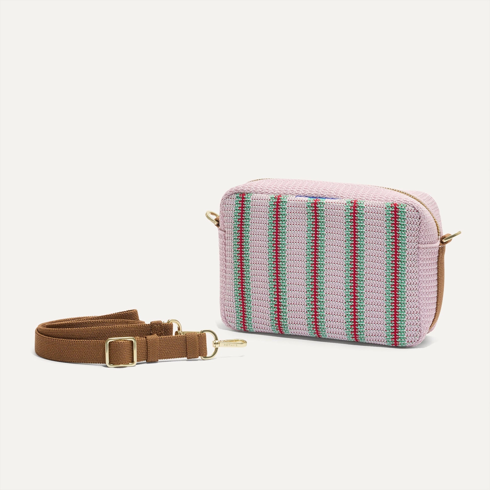 Rothy's The Crossbody Camera Bag in Watermelon Market Stripe