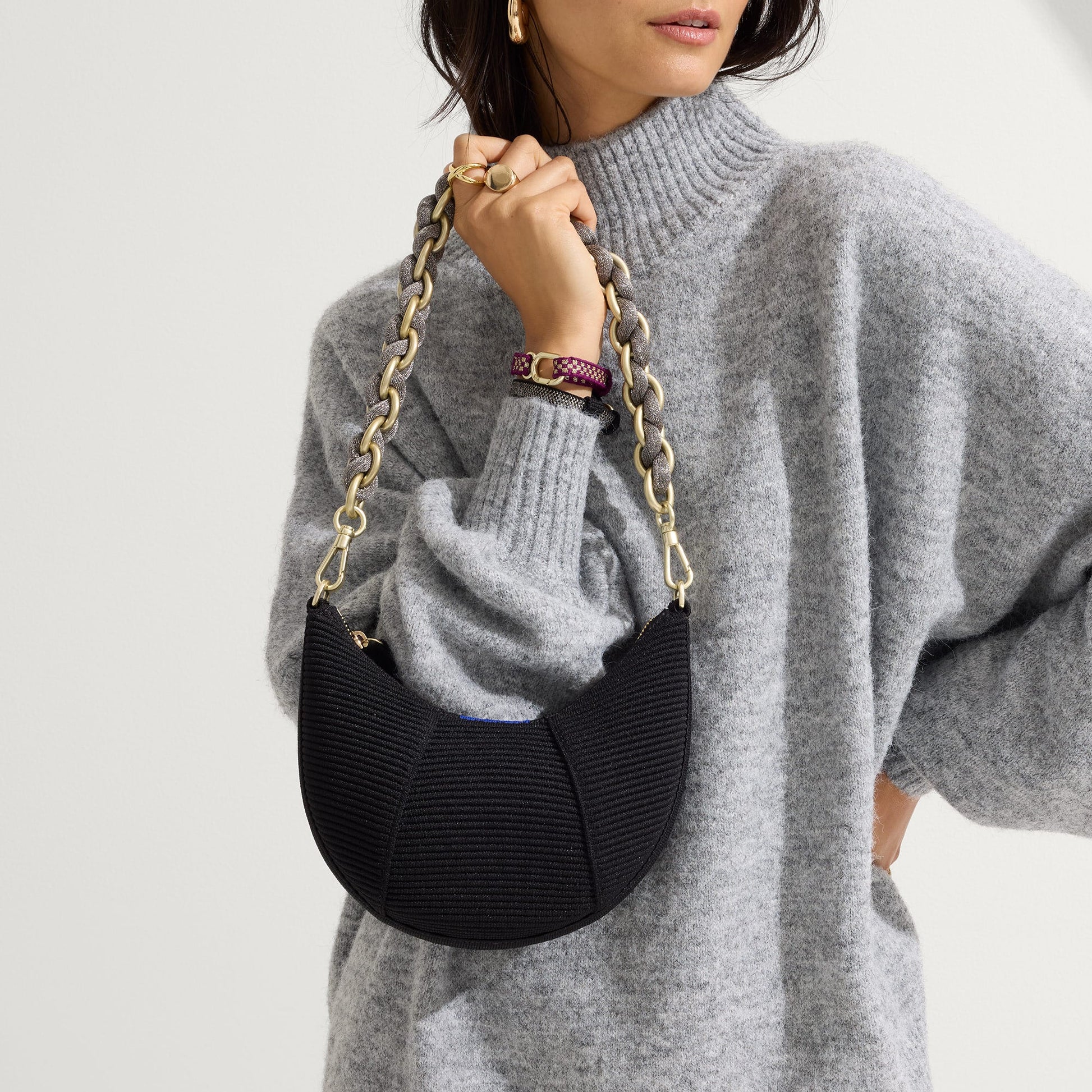 Rothy's The Shoulder Strap in Golden Silver Chain