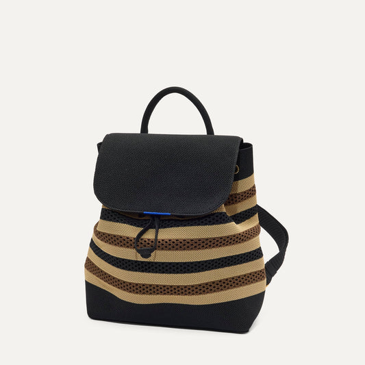 Rothy's The Cinch Backpack in Mocha Stripe Crochet
