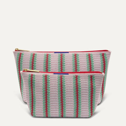 Rothy's The Travel Pouch Set in Watermelon Market Stripe