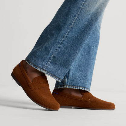 Rothy's Men's Ravello Penny Loafer in ReVelvet™ Russet