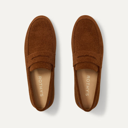 Rothy's Men's Ravello Penny Loafer in ReVelvet™ Russet