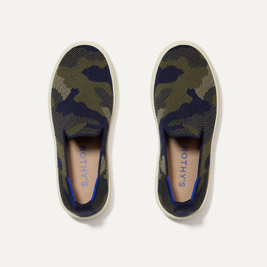 Rothy's The Kids Sneaker in Spruce Camo