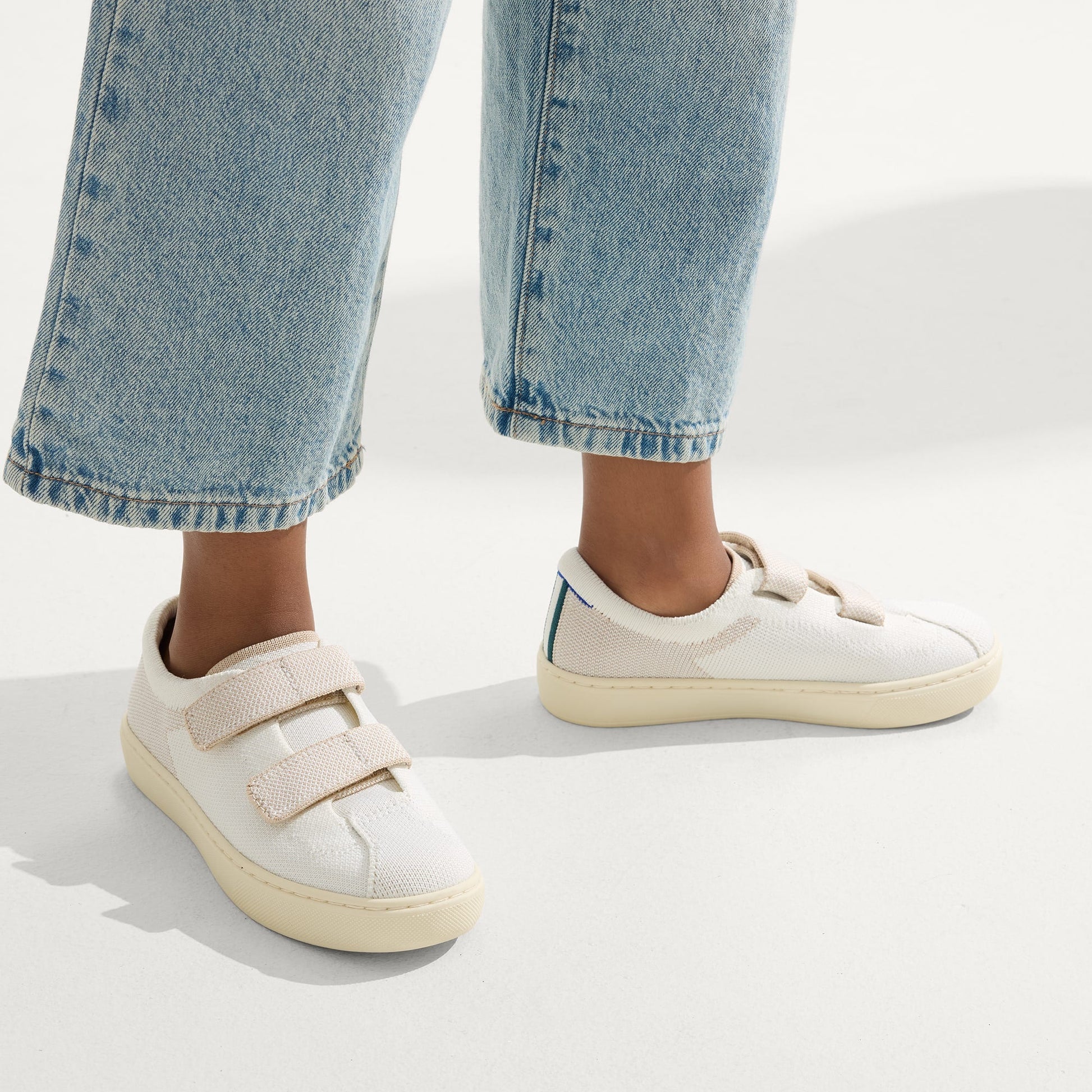 Rothy's The Kids Strap Sneaker in Vanilla Ice
