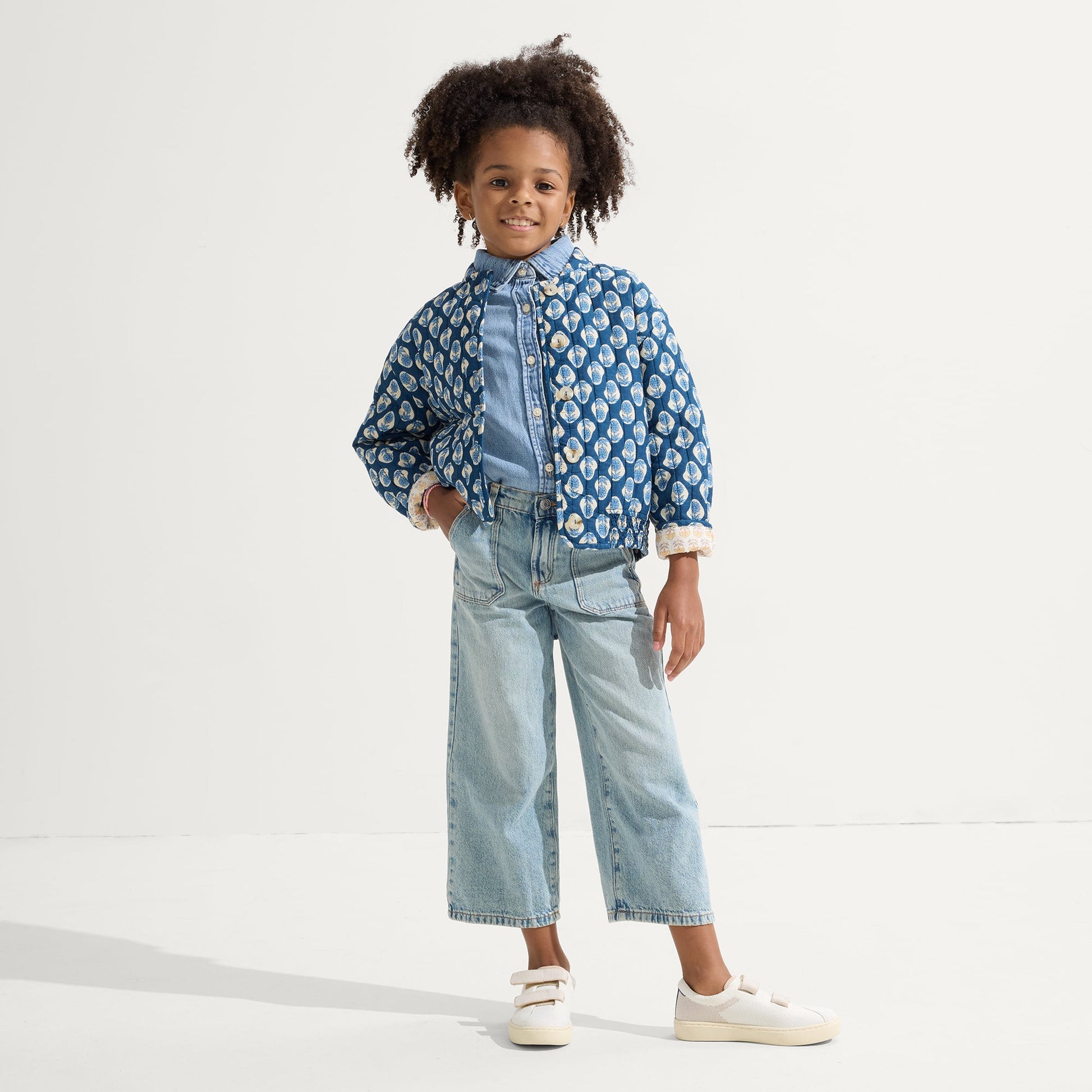 Rothy's The Kids Strap Sneaker in Vanilla Ice
