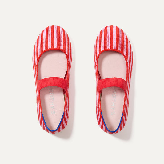 Rothy's The Kids Mary Jane in Cherry Stripe