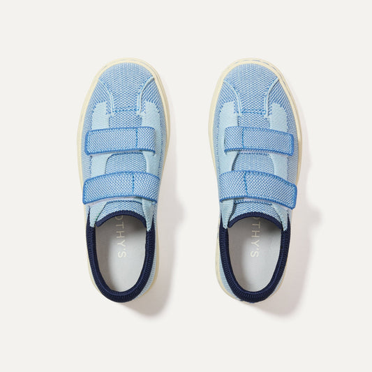 Rothy's The Kids Strap Sneaker in Berry Blue