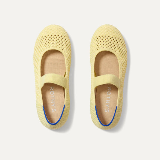 Rothy's The Kids Mary Jane in Lemonade Open-Knit