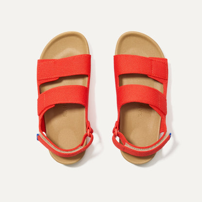 Rothy's The Kids Double Strap Sandal in Firetruck Red