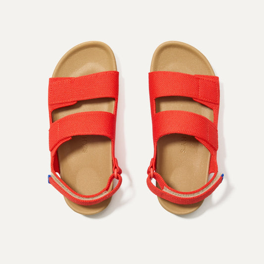 Rothy's The Kids Double Strap Sandal in Firetruck Red