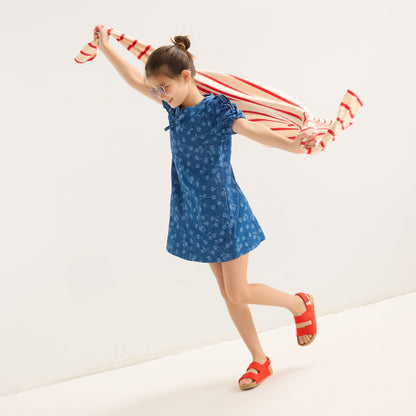 Rothy's The Kids Double Strap Sandal in Firetruck Red