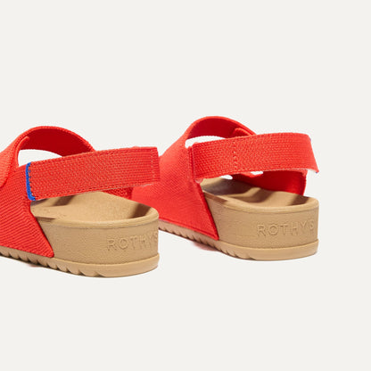 Rothy's The Kids Double Strap Sandal in Firetruck Red