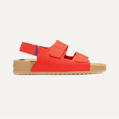 Rothy's The Kids Double Strap Sandal in Firetruck Red
