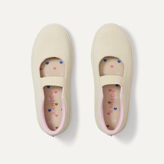 Rothy's Kids MJ Sneaker in Cream Puff