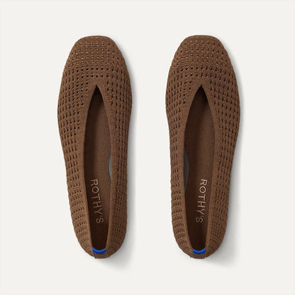 Rothy's Max Square Ballerina Flat in Cinnamon Mesh